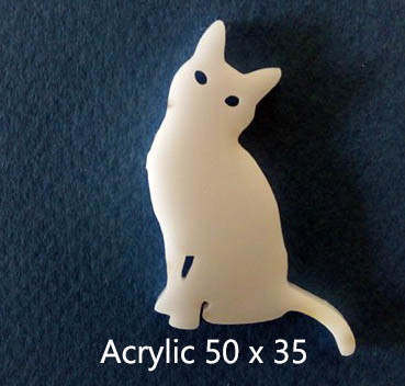 Cat Attitude 50 x 35mm  Acrylic  Pack of 4